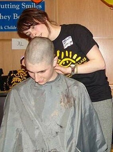 girlfriend head shave